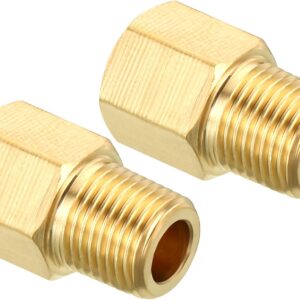 1/8 NPT Male to 1/8 NPT Female Brass Hex Adapter